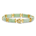 Ross-Simons Jade Good Fortune Bracelet in 18kt Gold Over Sterling, Elegant Bracelet for Women, Silver Jewelry, Christmas, Birthday Gift