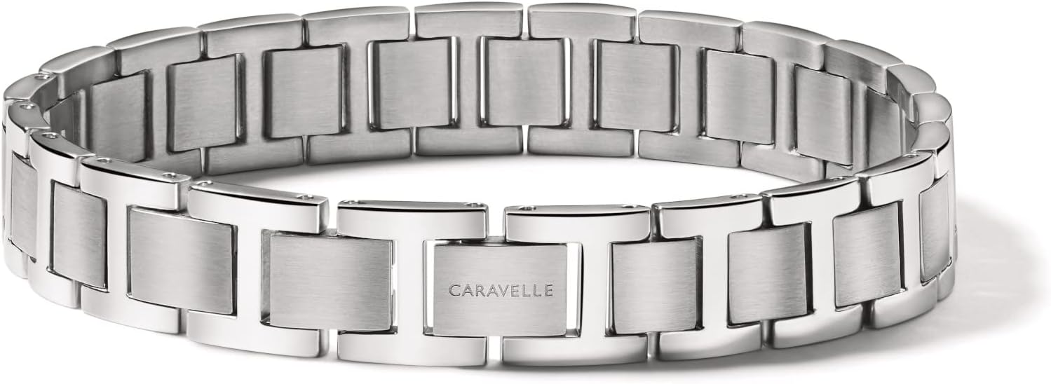 Caravelle Men's Modern Stainless Steel 3-Hand Quartz Watch and Bracelet Box Set, 40mm Style: 43K101