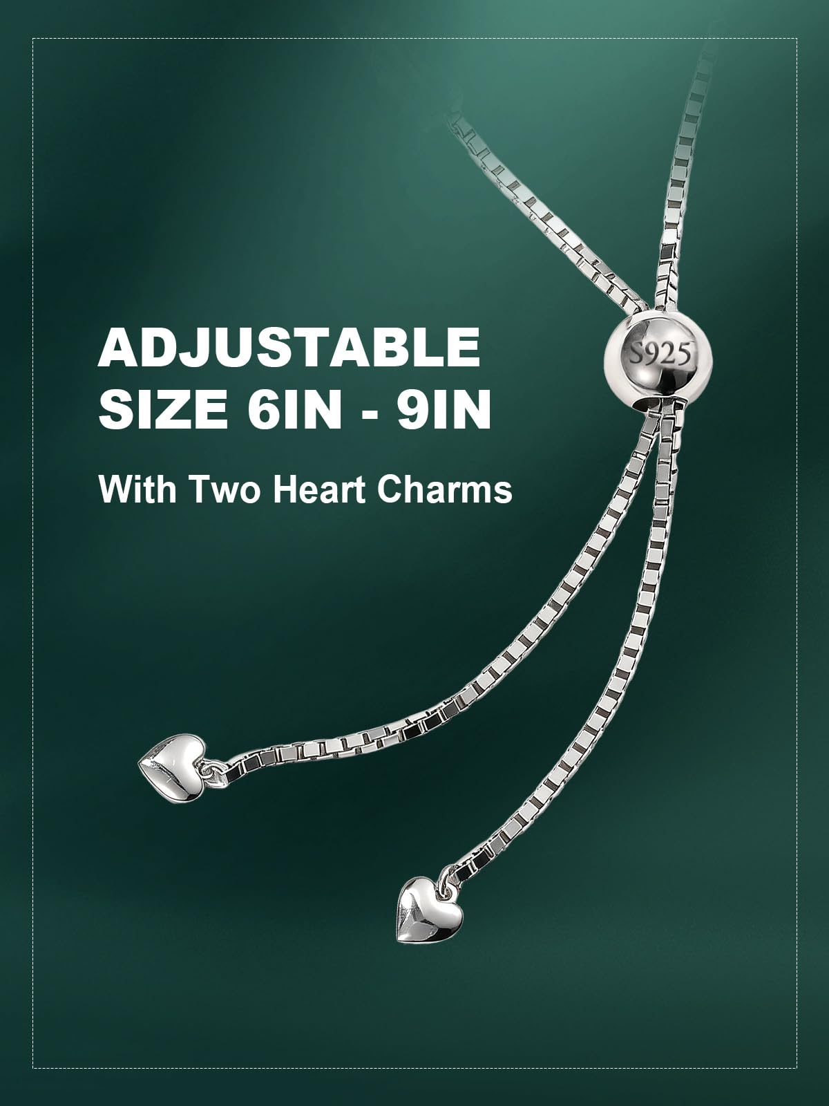 Birthstone Bracelets for Women, Sterling Silver Tennis Bracelets Emerald Cut Bezel Set with Adjustable Chain, Elegant Anniversary, Birthday or Valentine's Day Gift