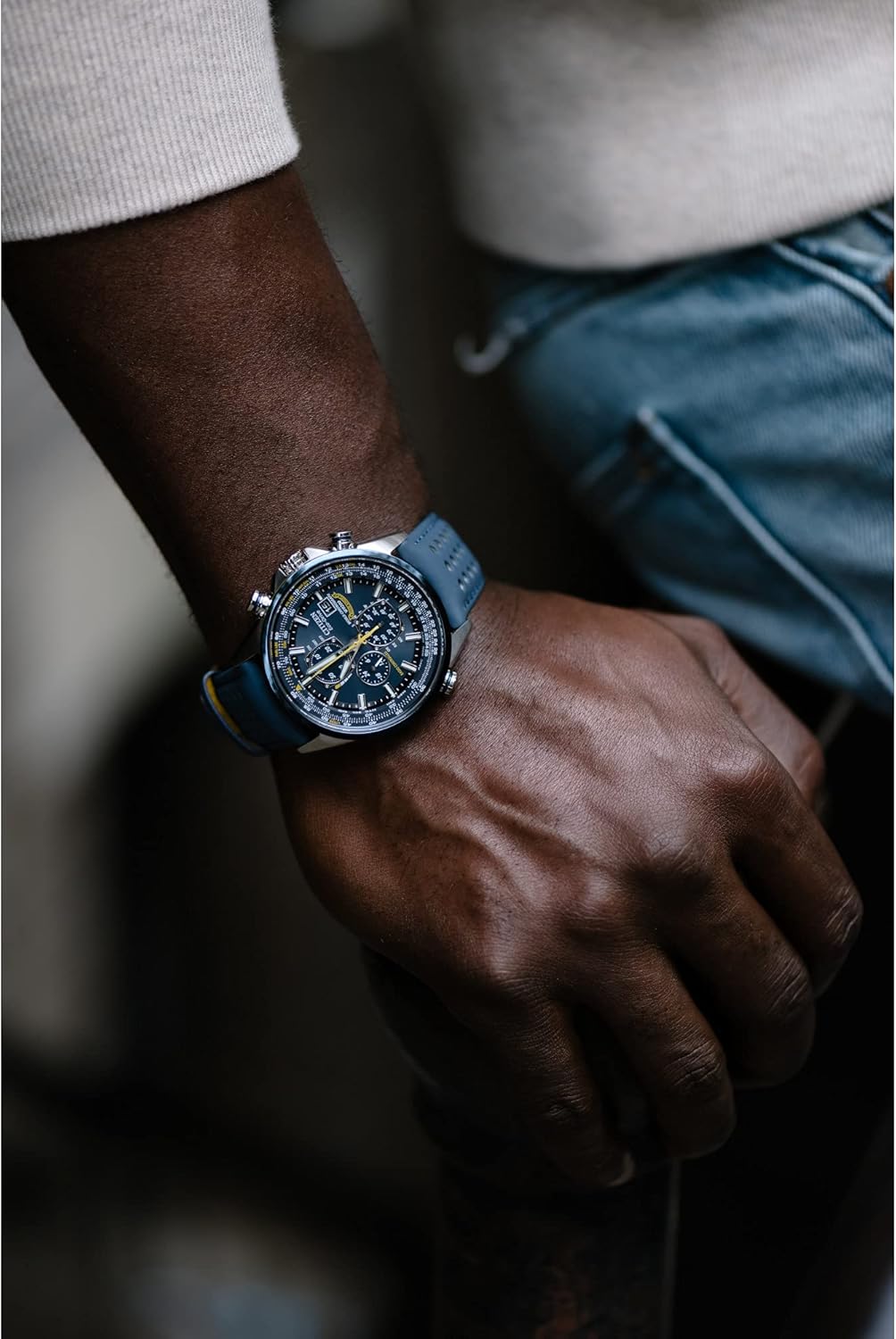 Citizen Men's Eco-Drive Sport Luxury World Chronograph Atomic Time Keeping Watch