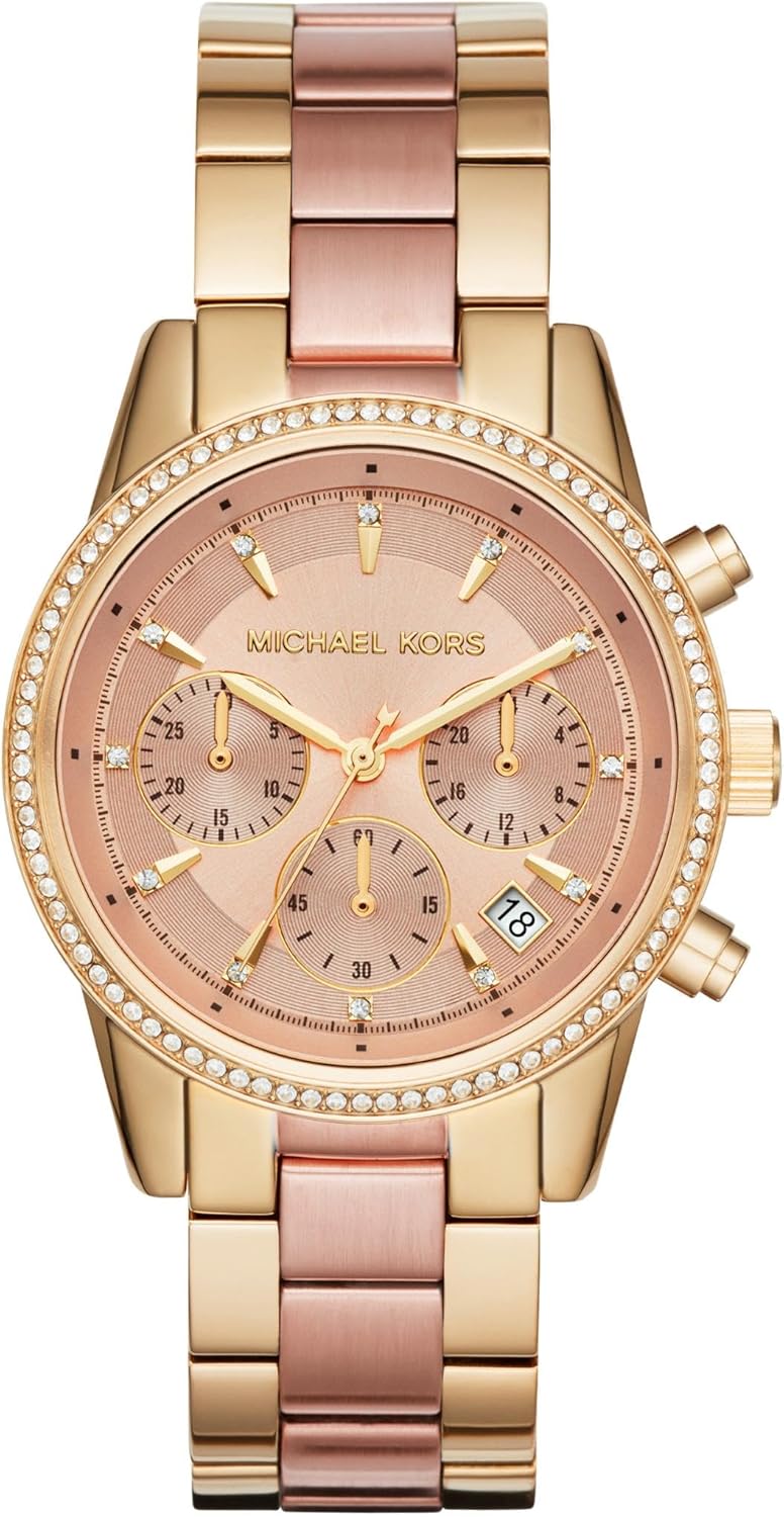 Michael Kors Bryant Chronograph Women's Watch, Stainless Steel and Pavé Crystal Watch for Women