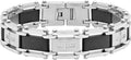Stainless Steel and Resin CZ Black Finish Link Bracelet - 8.5 Inches, Hypoallergenic and Robust