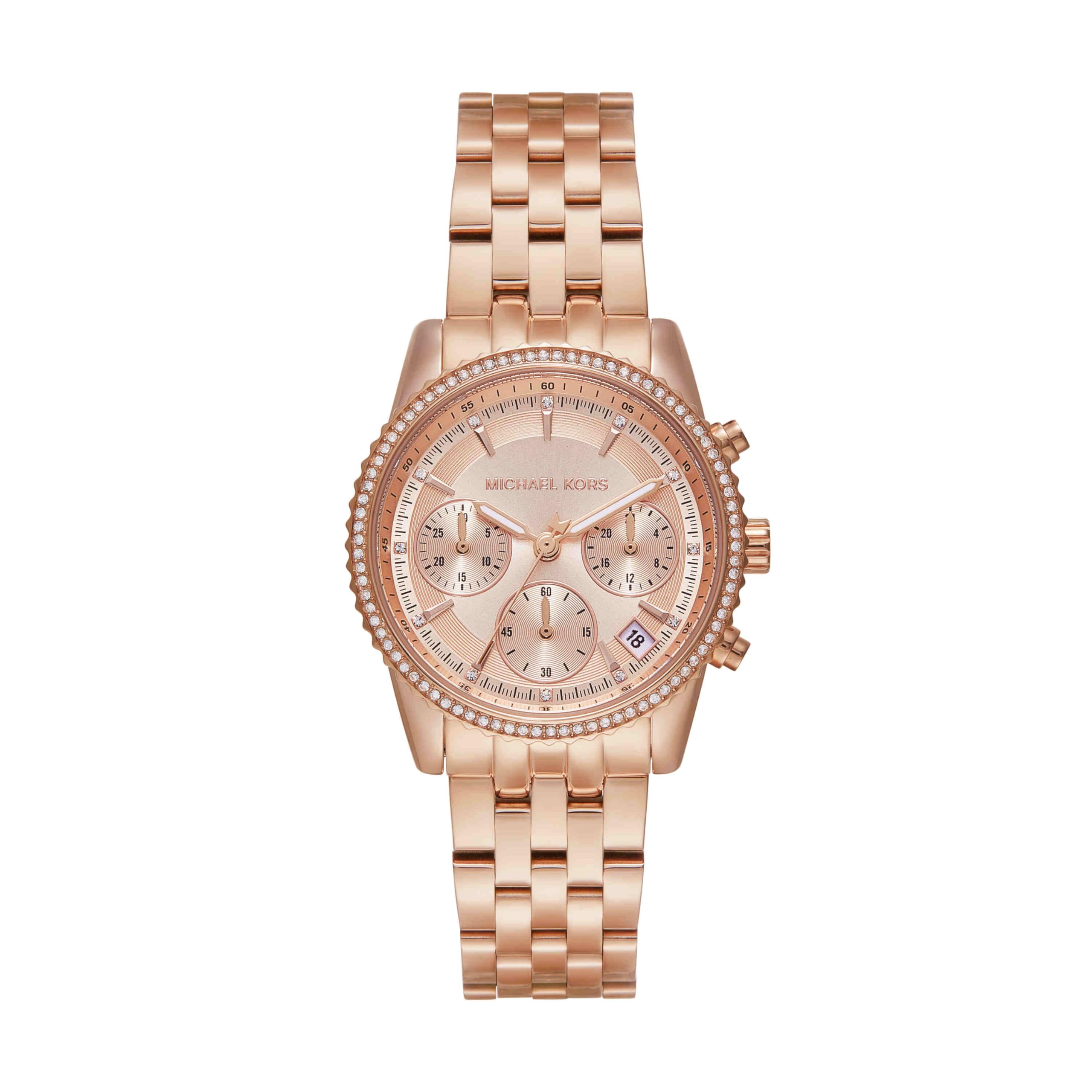 Michael Kors Bryant Chronograph Women's Watch, Stainless Steel and Pavé Crystal Watch for Women