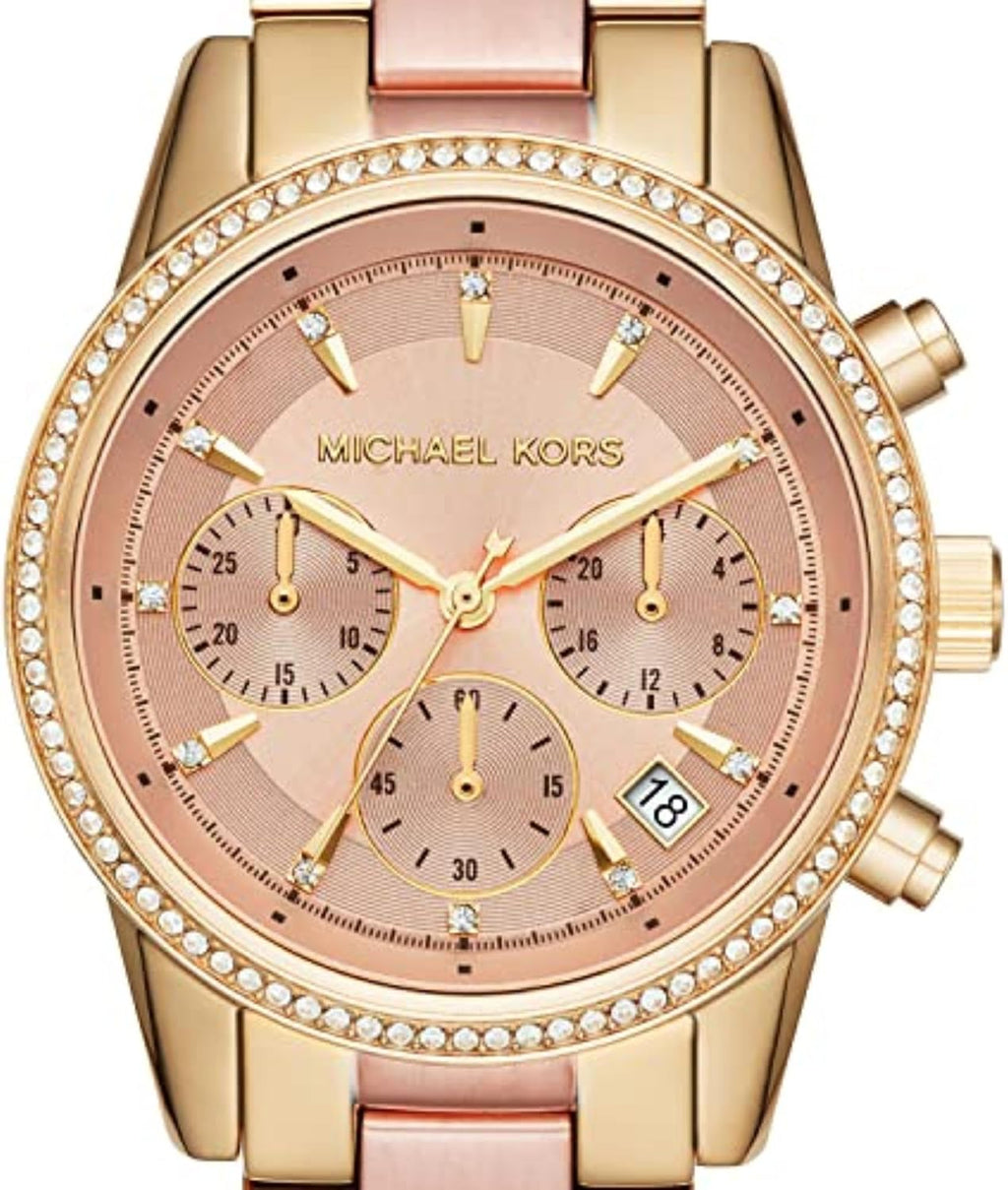 Michael Kors Bryant Chronograph Women's Watch, Stainless Steel and Pavé Crystal Watch for Women